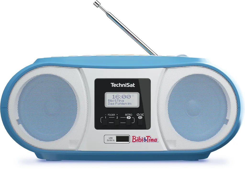 TECHNISAT Boombox 3W FM/DAB+ CD BT MP3 USB Sveglia. Bibi&Tina bl-ws DIGITRADIO 1990 BIBI&TINA