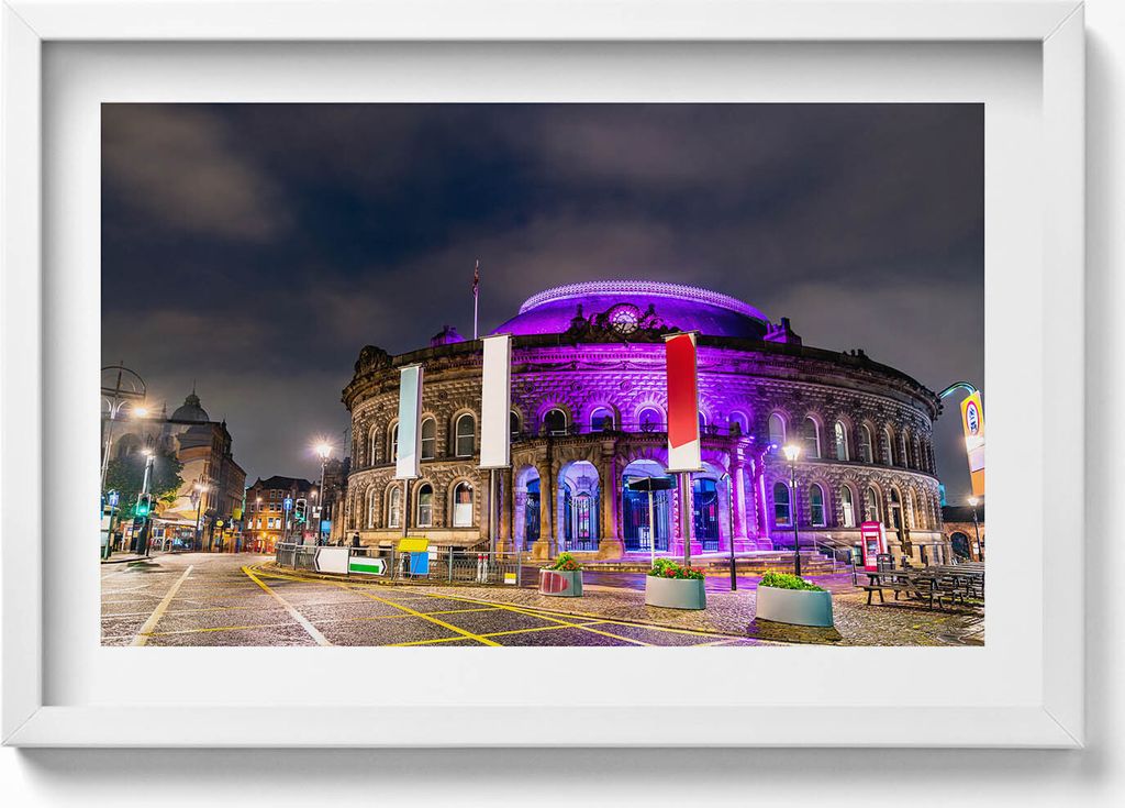 Leeds Corn Exchange in England– Wandbild mit Rahmen – Gerahmtes Bild – Wanddekoration – 60x40 cm – Schwarz Rahmen