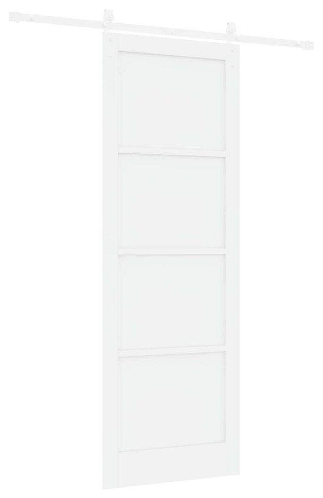 Schiebetür Weiß 83 x 232 cm Massives Kiefernholz