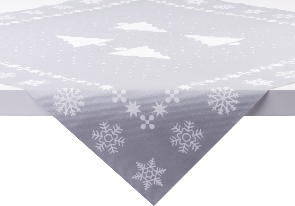 Sovie HOME Weihnachtstischdecke White Tree in Silber aus Linclass Airlaid 80 x 80 cm, 1 Stück