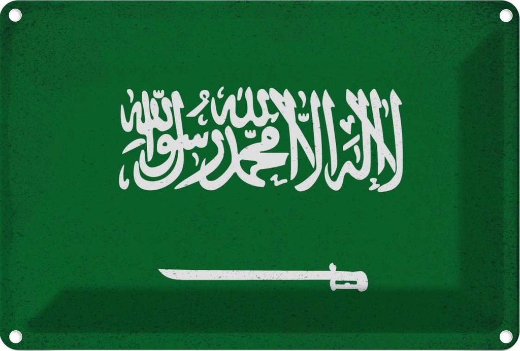 vianmo Blechschild 20x30 cm Saudi-Arabien Arabia Vintage Flagge Fahne Wappen