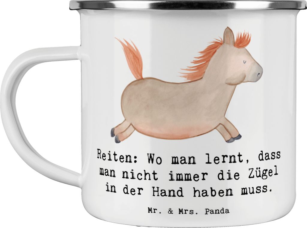 Mr. & Mrs. Panda Teetasse Reiten Freiheit - Weiß - Geschenk, Haferl, Sport, Teebecher, Kontrolle, Sportler, Reitausrüstung, Lebensweise, Pferd, S...