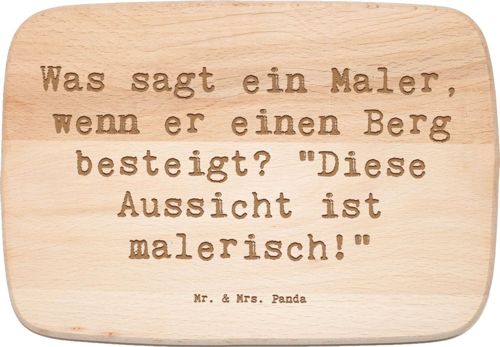 Mr. & Mrs. Panda Frühstücksbrettchen Spruch Maler Aussicht - Transparent - Geschenk, Beruf, Schneidebrett, kreative Geschenke, Berufsprodukte, Ha...