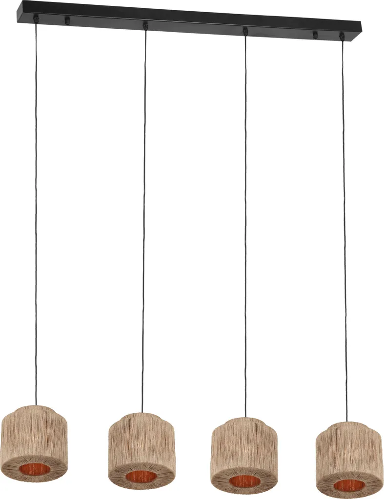 Offerta Lampada Japandi Smilla Trio Leuchten 4 Luci Nero Corda