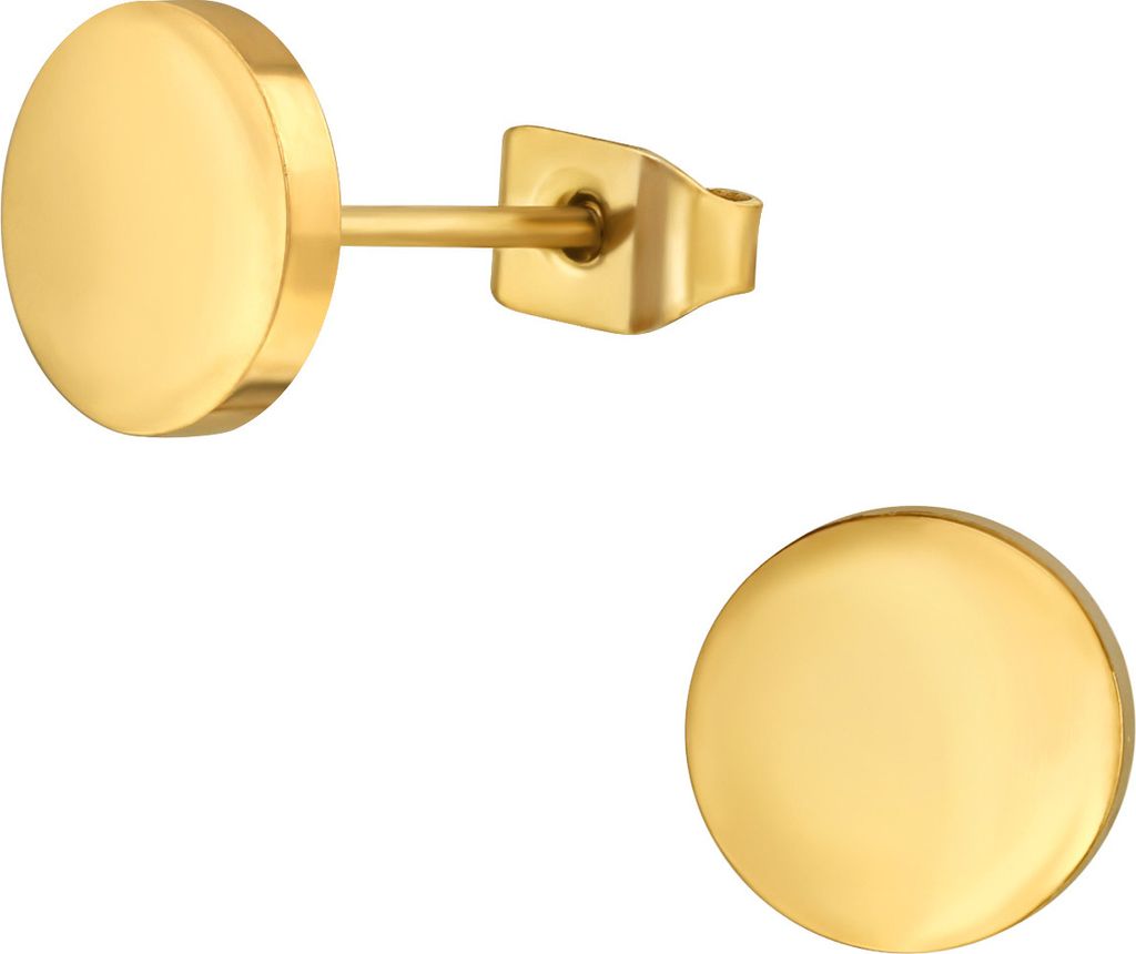 Titan Ohrringe Ohrstecker mit Kreis 4-8mm goldfarben Größe - 8 mm