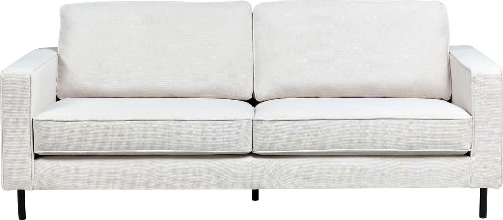 BELIANI 3-Sitzer Sofa Cremeweiß Stoff mit Schwarzem Metallgestell Sitzkissen Armlehnen Klassisch Industrie Design Wohnzimmer Schlafzimmer Polstersofa