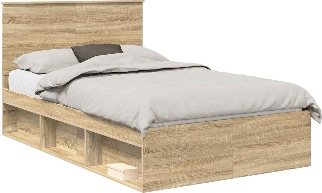 vidaXL Bettrahmen Sonoma 120 x 190 cm Massives Kiefernholz