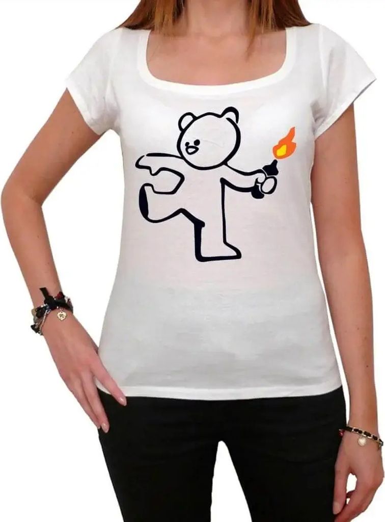 Damen Grafik T-Shirt Teddybomber – Teddy Bomber – Öko-Verantwortlich Vintage Jahrgang Kurzarm Lustige Druck Geburtstag Geschenk Frau
