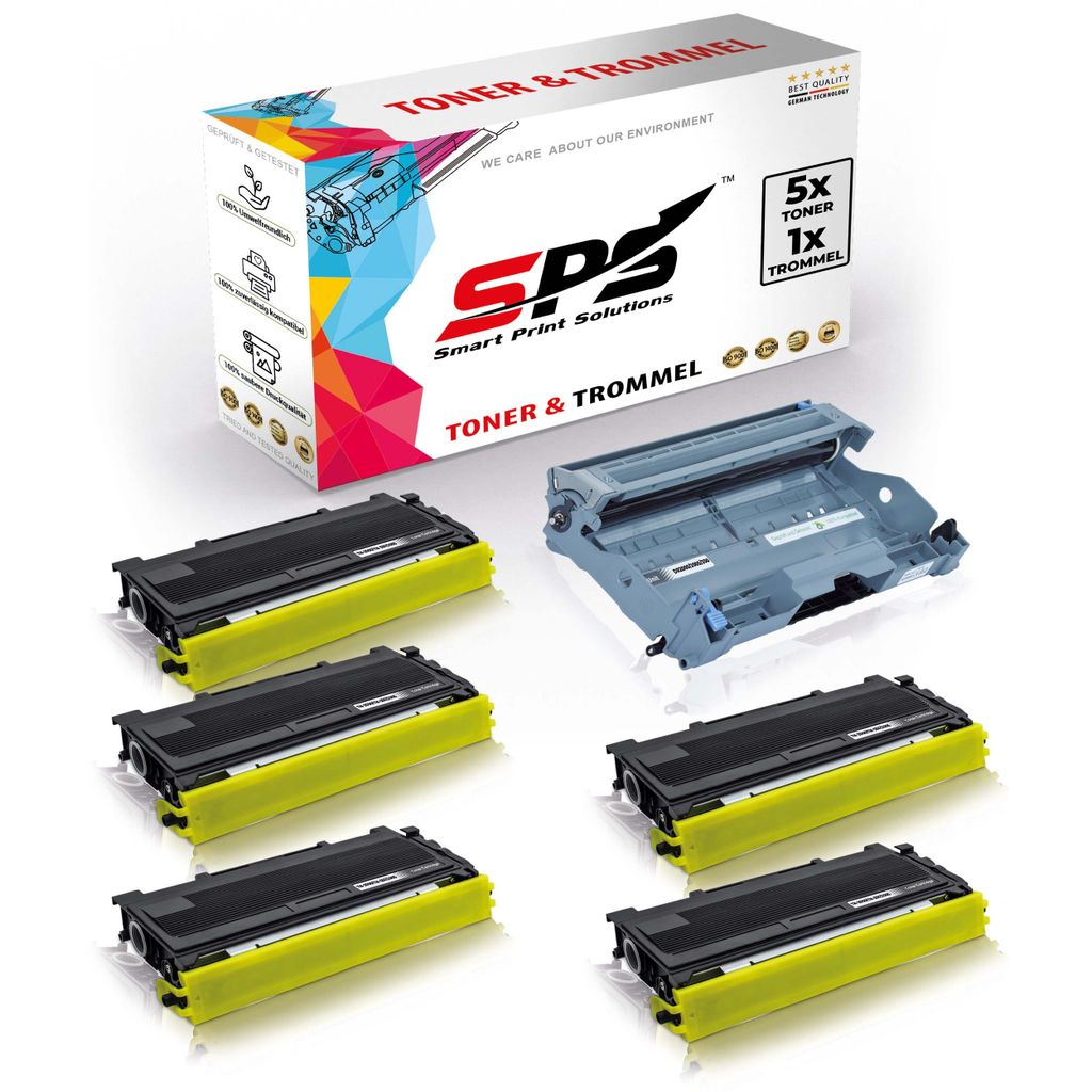 5X TN2000 Toner Schwarz + 1x DR2000 Trommel kompatibel für Brother HL2020 Brother DR2000 Brother TN2000 HL2020 HL2030 HL2040 HL2040N HL2040R HL205...