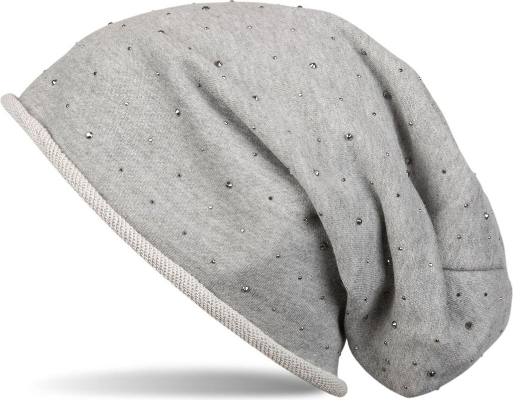 styleBREAKER Damen Beanie Mütze mit Strass-Nieten Applikation und Rollrand, warm 04024024