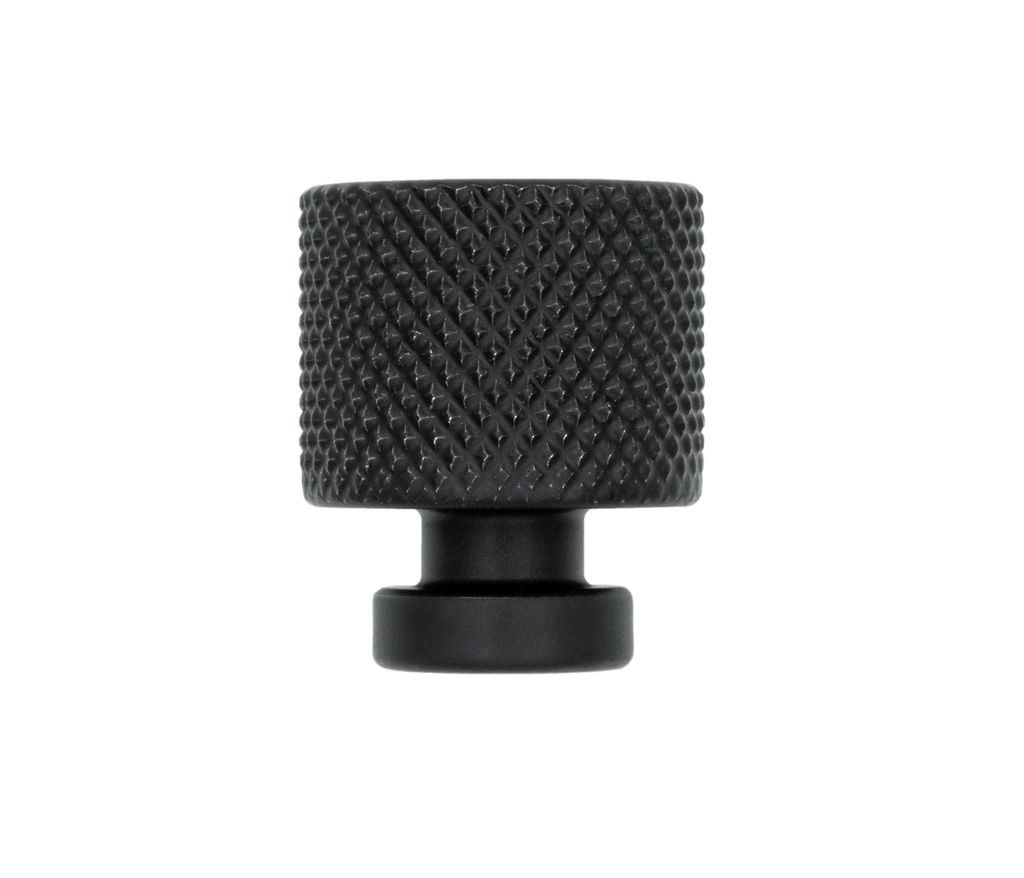 QRS - Möbelknöpfe, Schrankknöpfe, Schubladenknöpfe für Kommode, Schrank - LEON Schwarz Matt - 1 Stück - Schrankknopf, Knauf, Schrankgriff Ger...