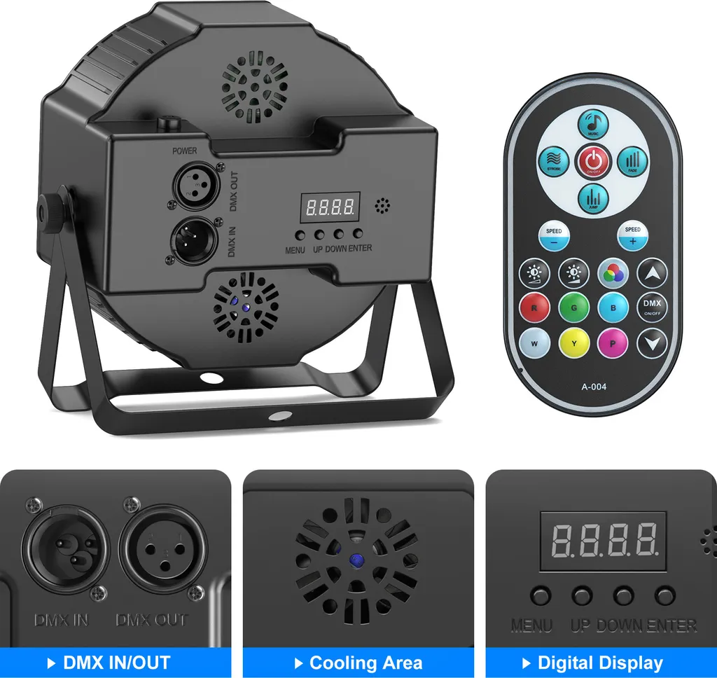 Solution Éclairage Scène 7 LED RGBW DMX - Kit de 4 Projecteurs Prise EU - 5