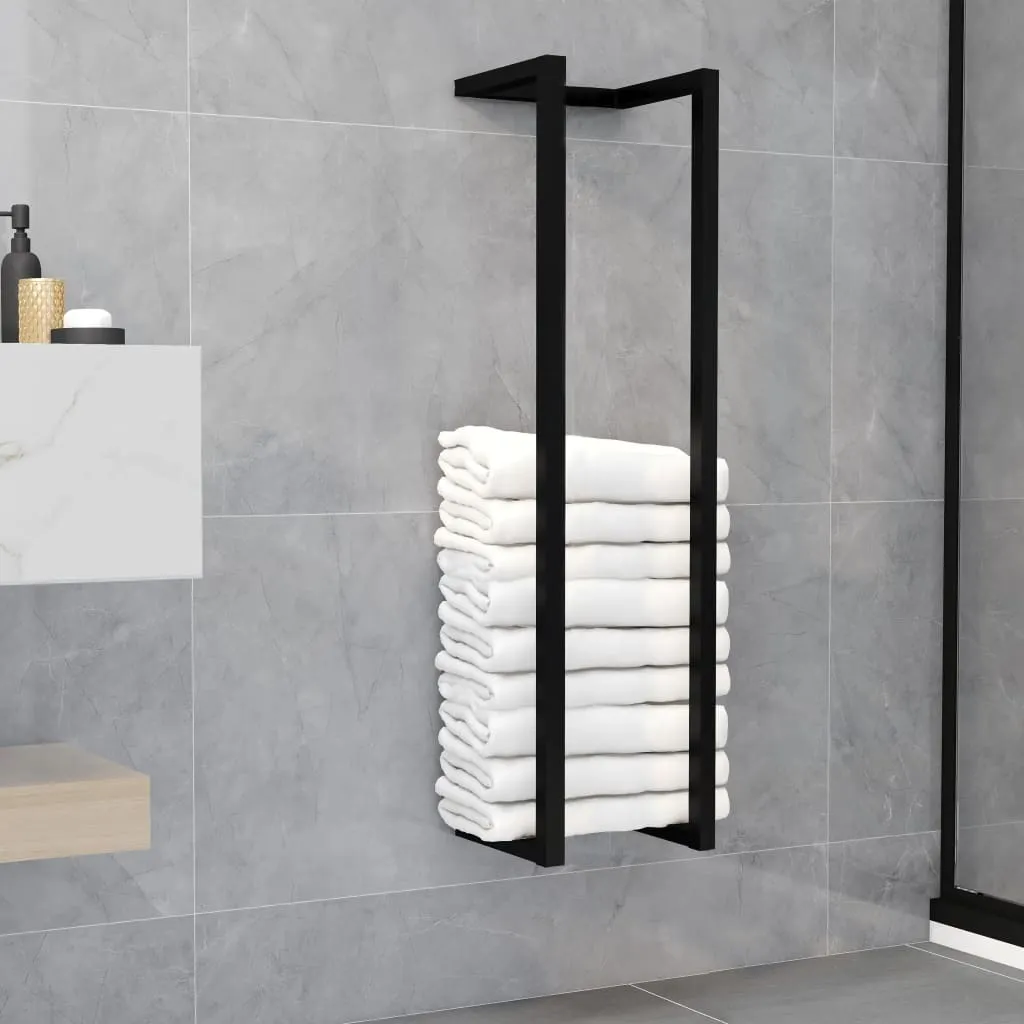 The Living Store Porte-serviettes Noir 25x20x95 cm en Fer Industriel