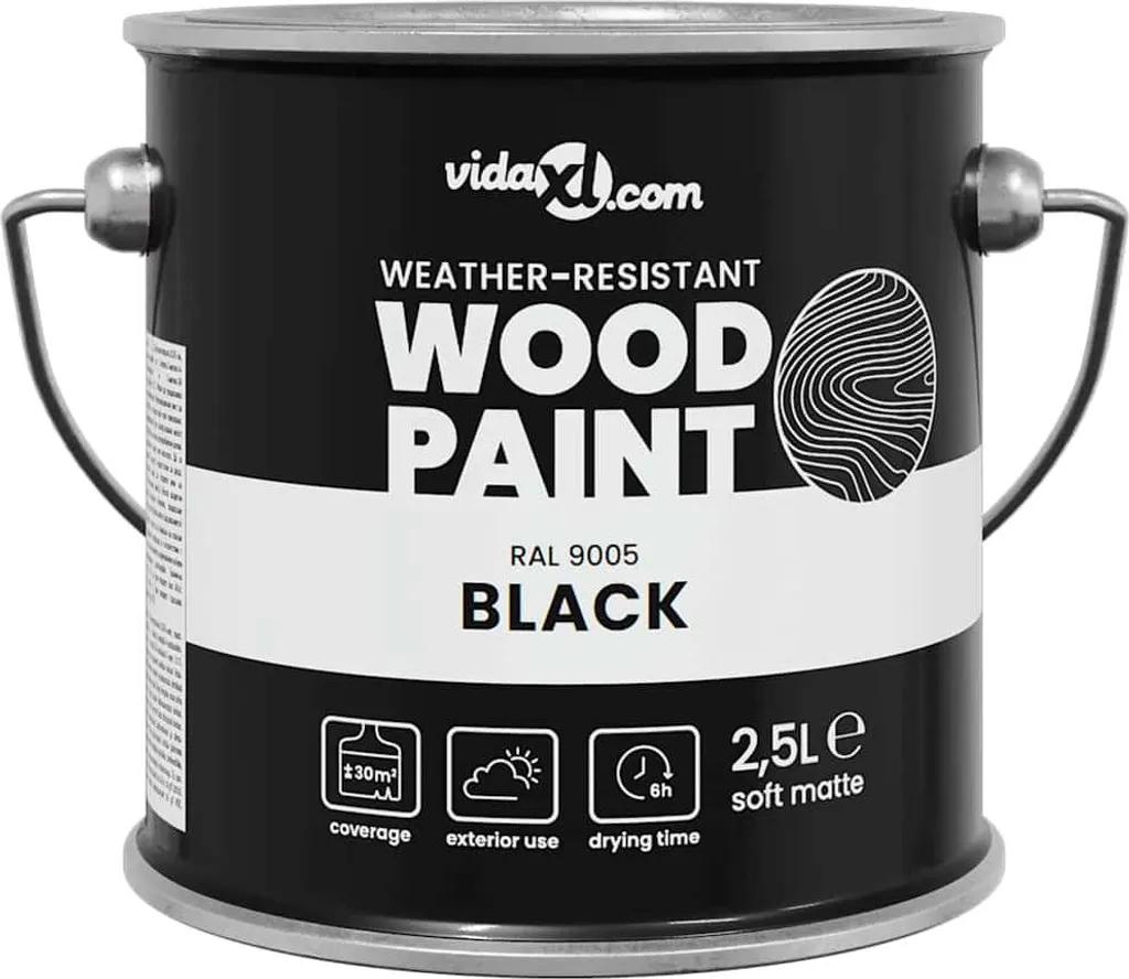 Peinture bois noire monocouche 2,5 L Wall Print - Haute couvrance mate