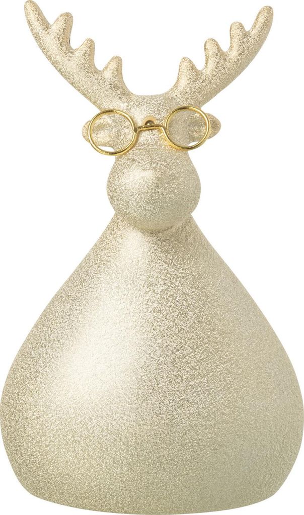 J-Line Rentier Brille Porzellan Goldfarben Small