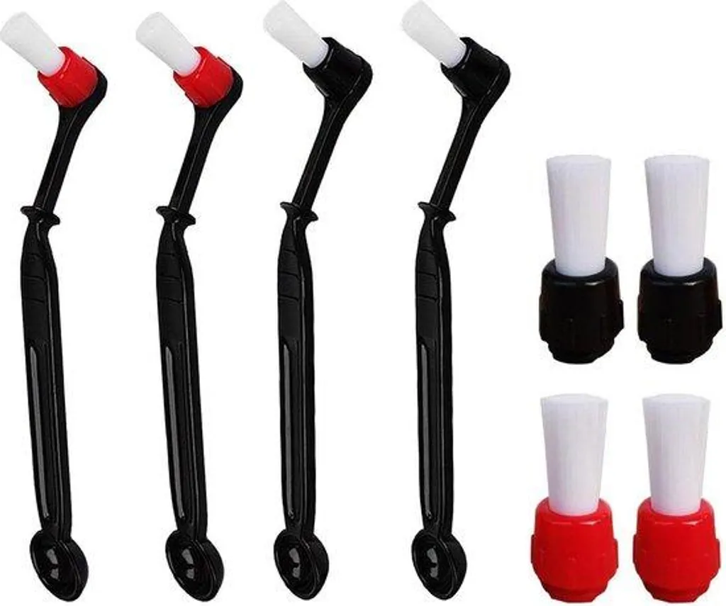 Brosse café coudée avec manche ergonomique anti-brûlure - Pack de 4 pcs