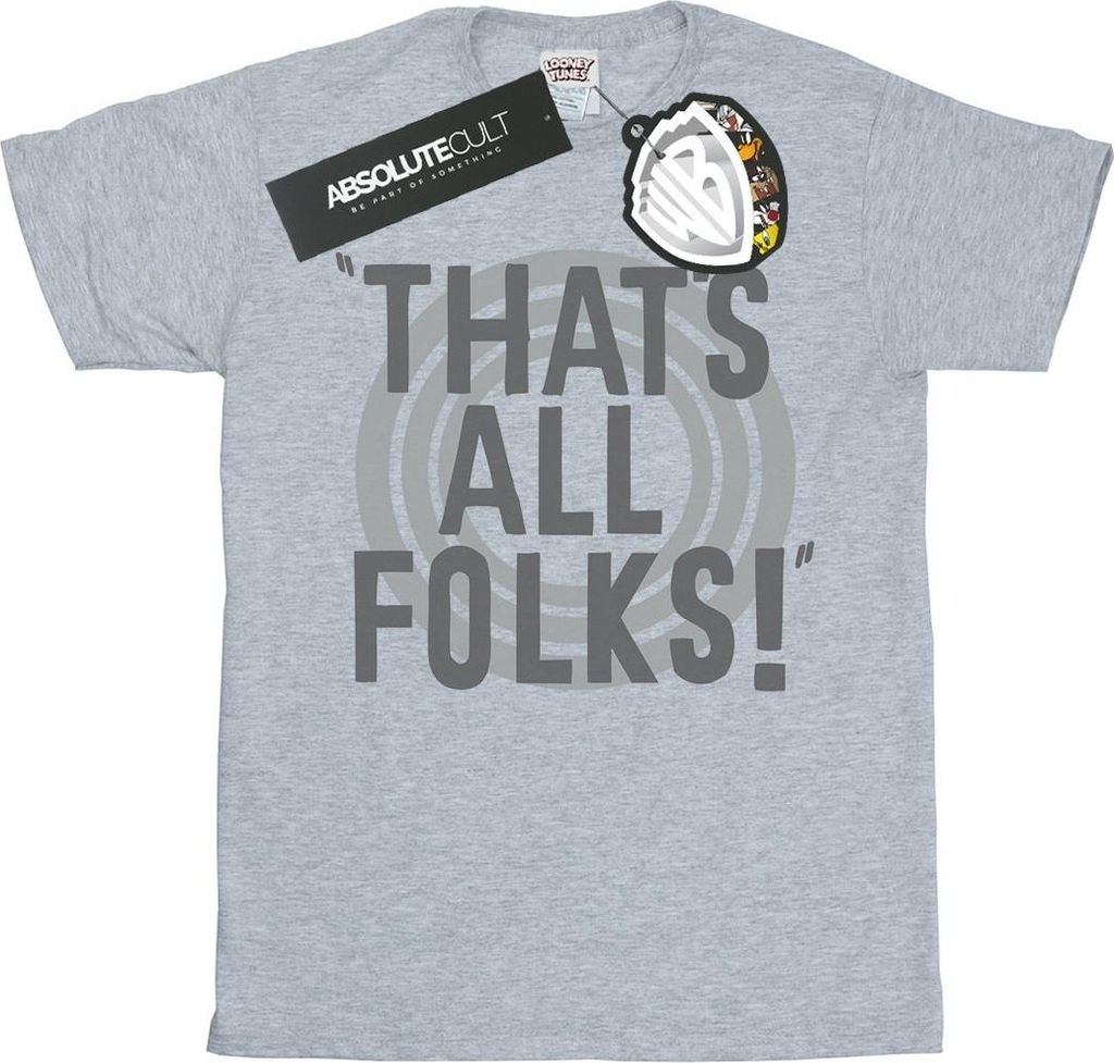 Looney Tunes - "That's All Folks" T-Shirt für Herren BI50203 (M) (Grau)