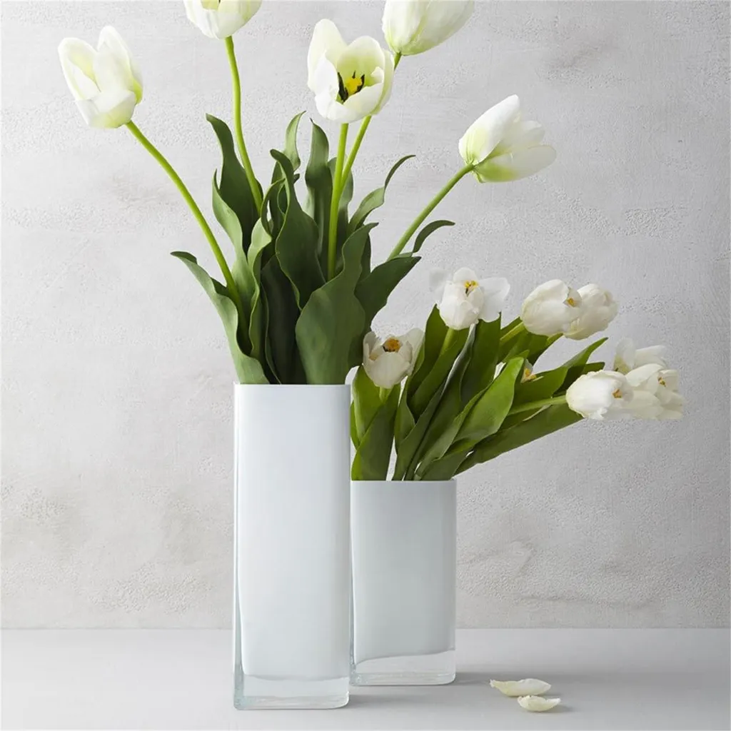 Vase décoratif blanc Leonardo Lucca 20 cm - Soliflore moderne en verre - 2
