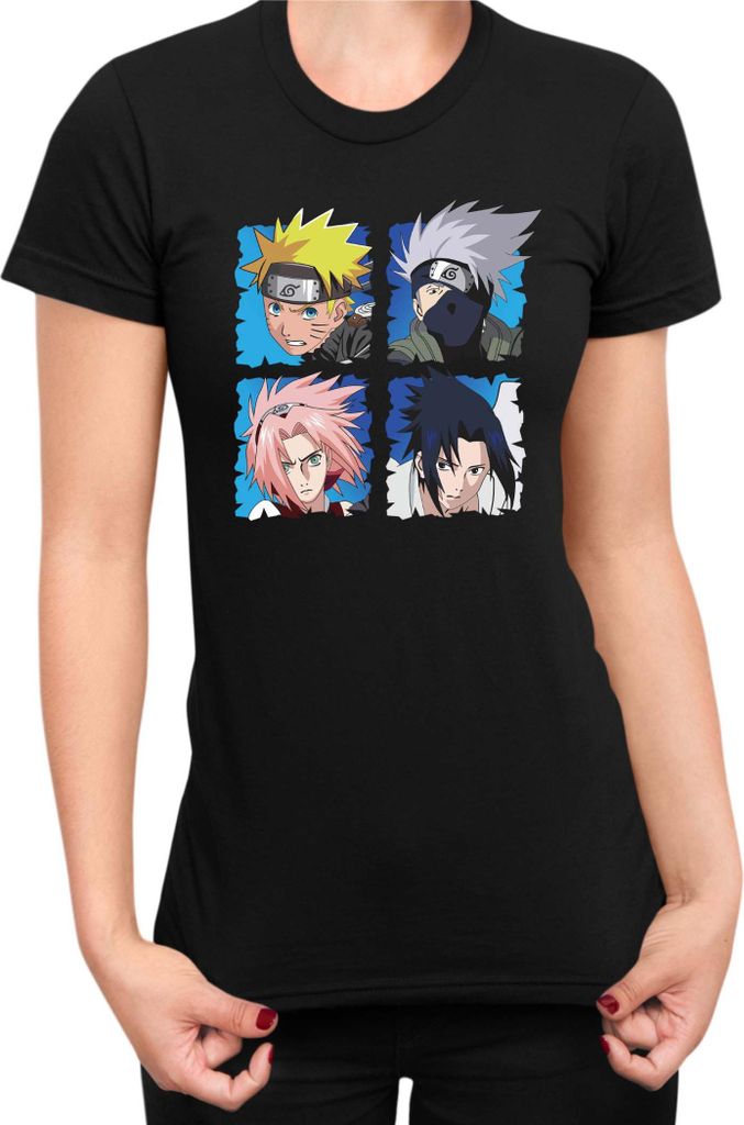 Damen T-Shirt Naruto Team 7 03, Lady S / Schwarz