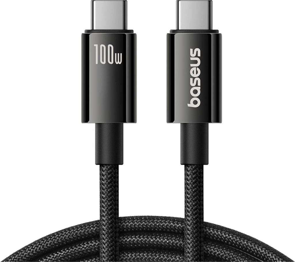 Baseus Tungsten Gold USB-C 3.2 Kabel 1,5m - 100W, 4K bei 60Hz, Schwarz