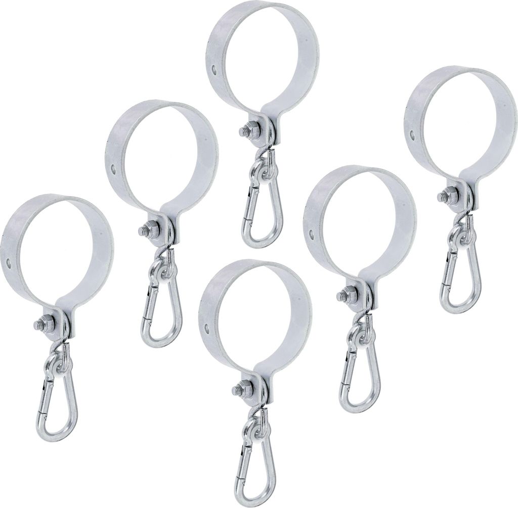 Alberts 843274 Schaukelschelle, für Rundholz, galvanisch verzinkt, dickschichtpassiviert, Schelle-Ø 100 mm, 6er Set