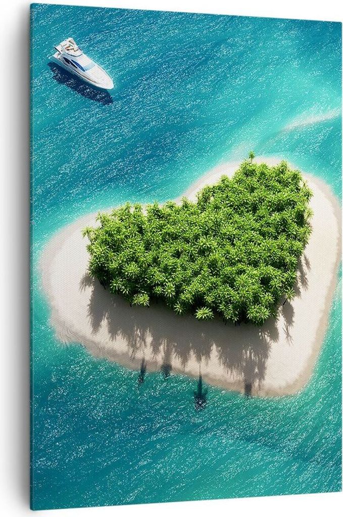 Bild auf Leinwand - Leinwandbild - Einteilig - Sail Insel Meer Aussicht Natur - 70x100cm - Wand Bild - Wandbilder - Leinwanddruck - Wanddekoration ...