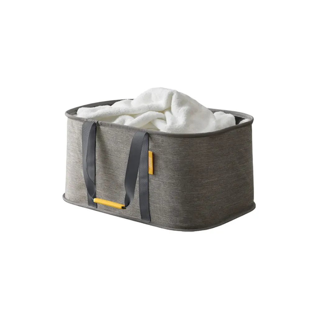Sac à linge pliable 35L gris idéal pour petits espaces et appartements