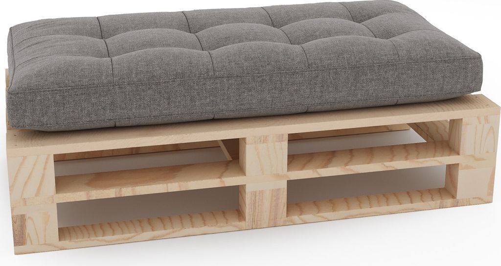 Lermowood Palettenmöbel Mpe Hocker 100 x 60 cm Natur | Europaletten Indoor und Outdoor Lounge Gartenmöbel Holz Gartenmöbel Set Lounge Möbel Ter...