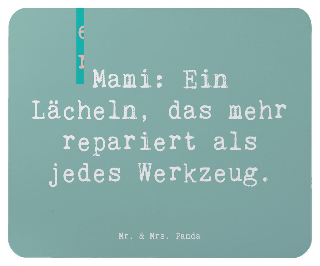 Mr. & Mrs. Panda Mousepad Spruch Mami Lächeln - Meeresbrise - Geschenk, Familie, pc mauspad, Liebe, Weihnachten, emotionale Stütze, Mom, Mutter, ...
