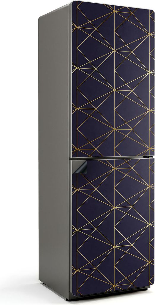 Geometrisches Linienmuster – Magnetische Kühlschrank Abdeckung – Dekorfolie magnetisch Küche – Kühlschrank Magnet Deko – selbstklebende ...