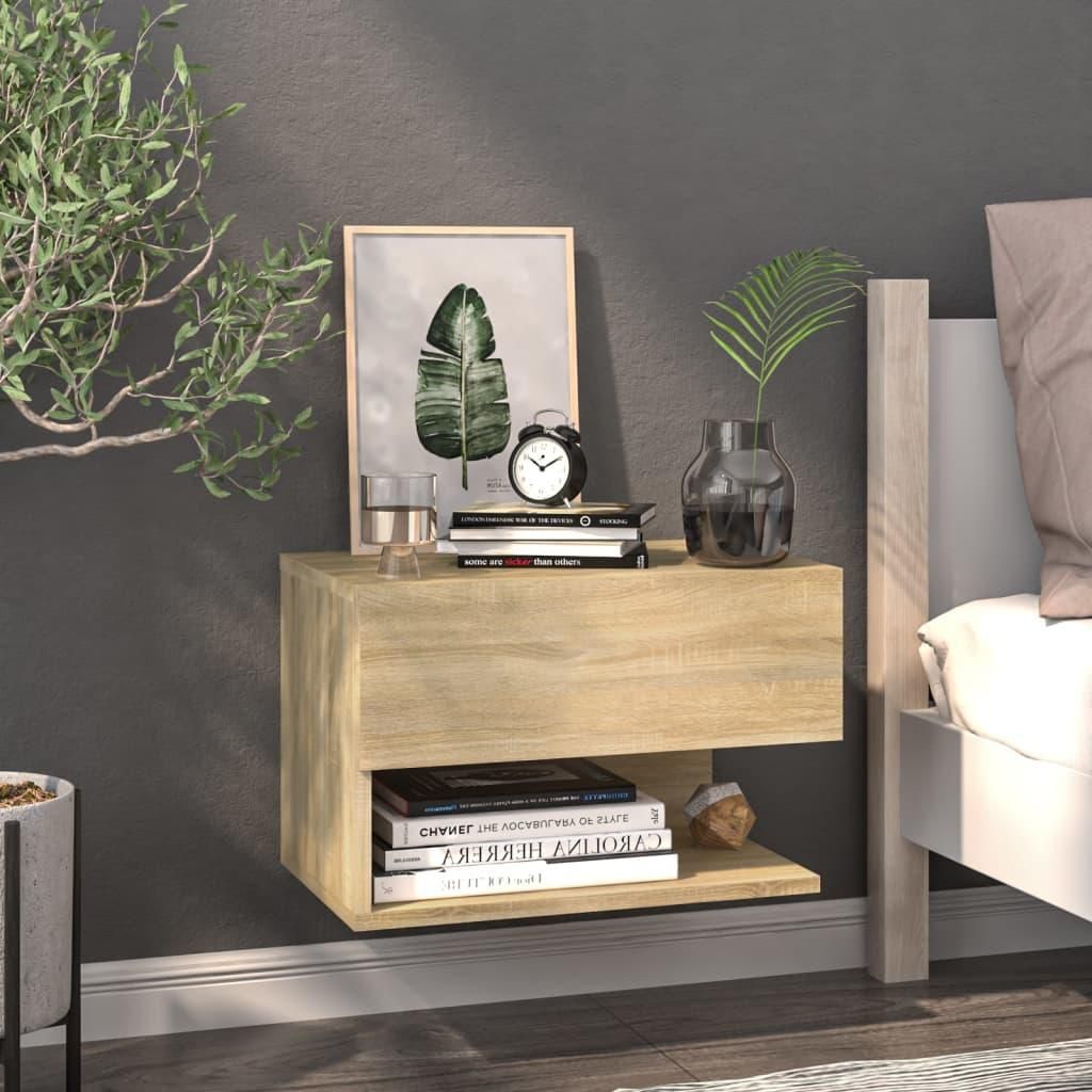 vidaXL vidaXL - Table de nuit - murale - sonoma - couleur Image du produit 