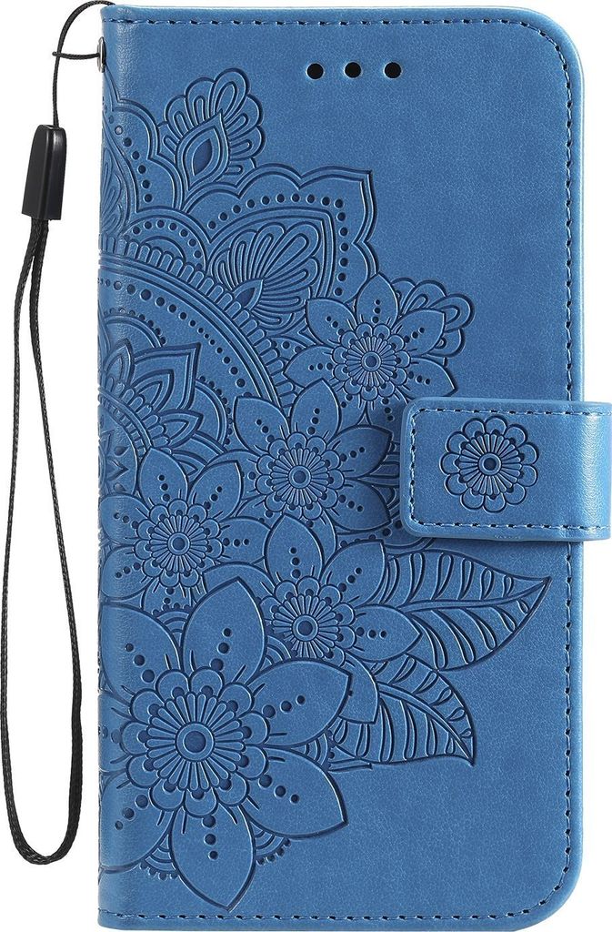 Mobigear Flowers OPPO A54 5G Hülle Klapphülle Geldbörse - Blau