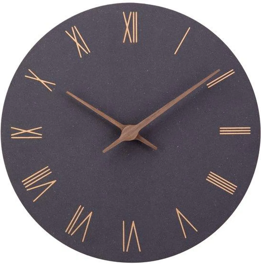 Horloge murale en bois MDF ACCSHINE 30 cm silencieuse à quartz noire