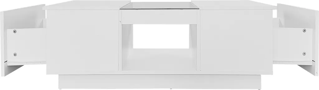 Table Basse Blanche avec LED Multicolores APP et 2 Tiroirs de Rangement - 10