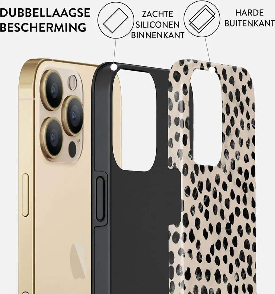 Étui de Protection iPhone 14 Pro Robuste Double Couche Beige Mat - 4