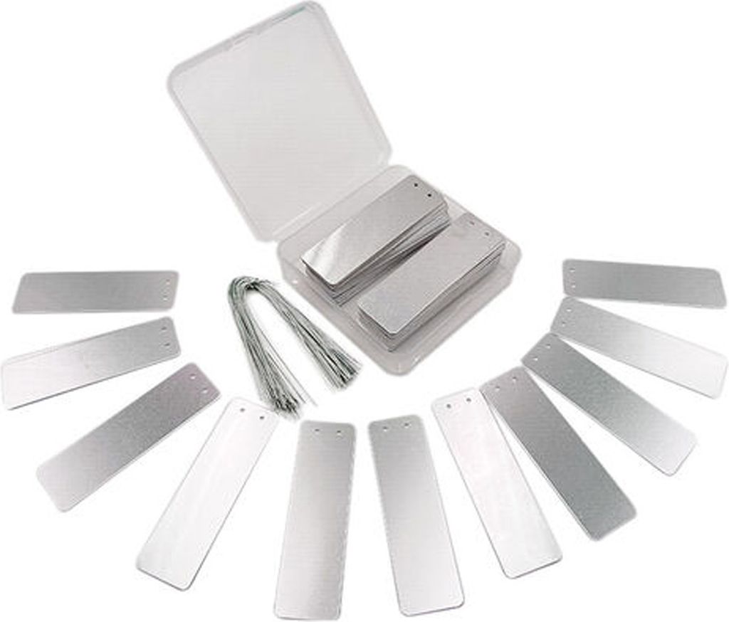 100 Stück Pflanzenschilder aus Aluminium zum Beschriften von Bäumen, Pflanzen, Blumen. Baumschilder, Gartenschilder, Pflanzenschilder aus Metall