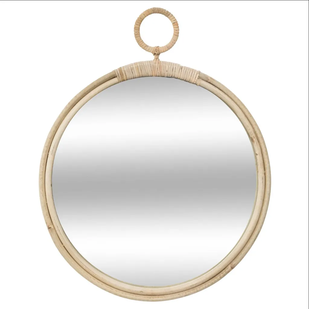 Miroir rotin D 38 cm Gousset Atmosphera - Design artisanal et authentique