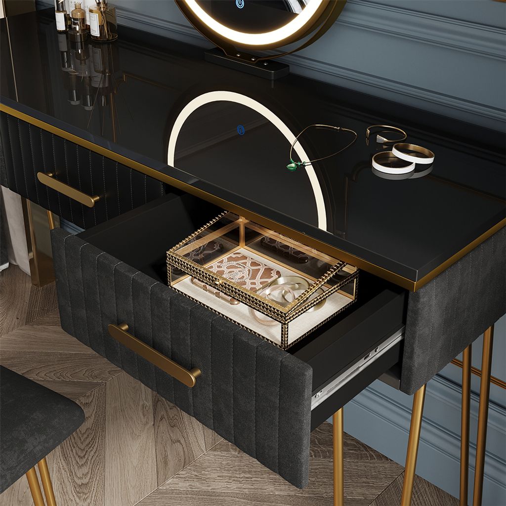 Vicco Schminktisch Layla, 100 cm mit LED Spiegel und Produktbild 5