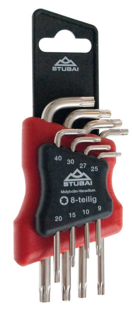 Jeu de clés à ergots Stubai TX T09-T40 8 pièces pour vissage précis