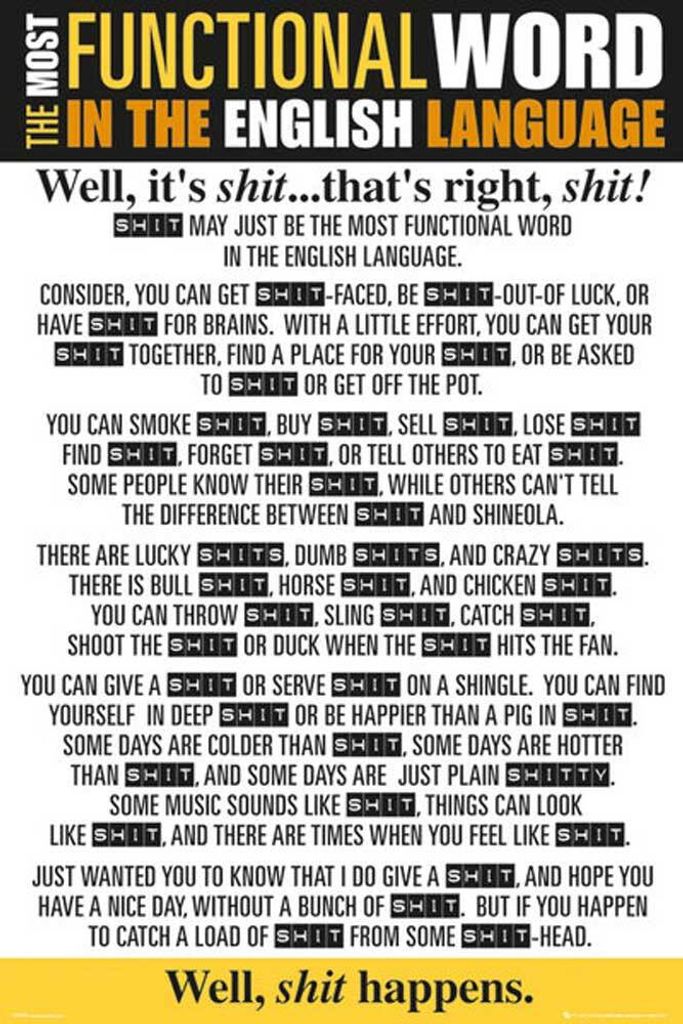 Motivational - Poster - Functional Word - Shit