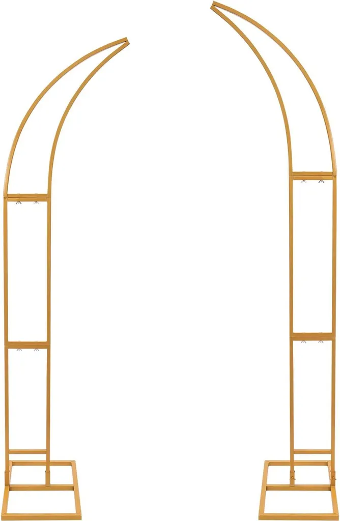 Décoration de Cérémonie Laïque Arche Dorée Courbe pour Entrée de Réception