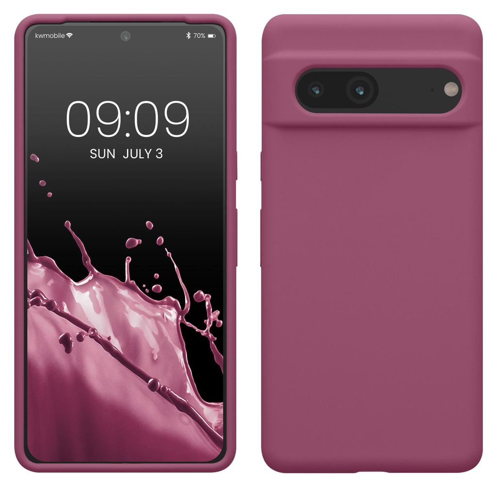 kwmobile Handyhülle für Google Pixel 7 Hülle, für Pixel 7 Case - Hülle Silikon - kabelloses Laden - Orchidee Violett