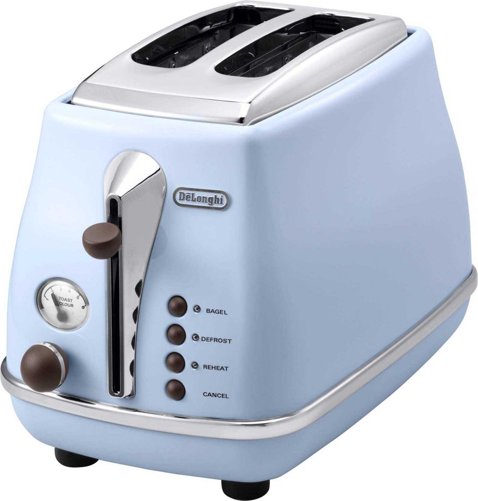 DeLonghi CTOV2103.AZ Icona Vintage 2-Scheiben Toaster Blau