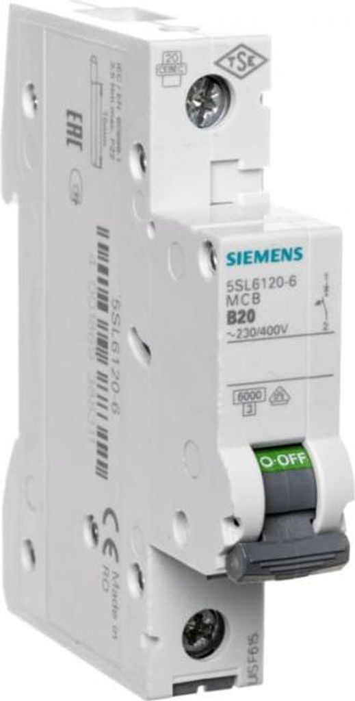 SIEMENS Disjoncteur de protection de ligne 5SL6120-6, B 20A Image du produit 
