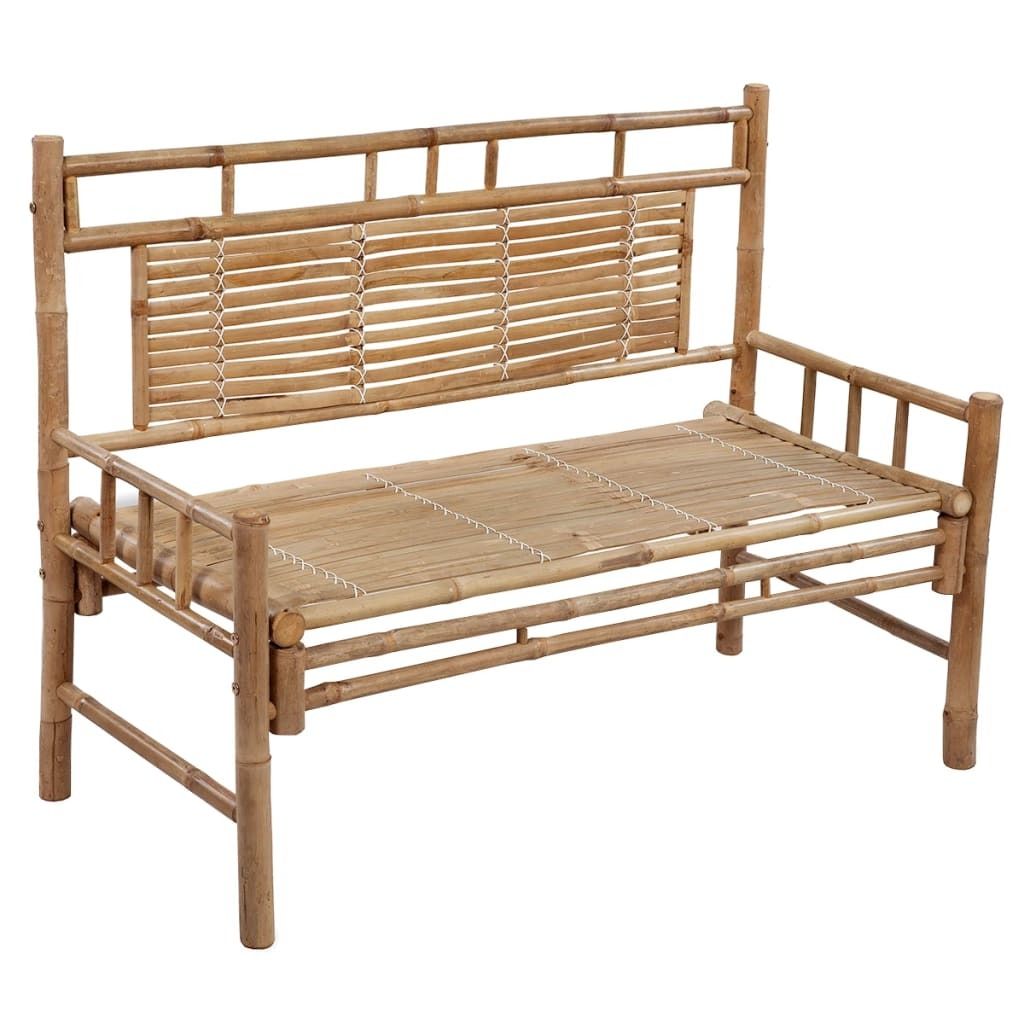 The Living Store Gartenbank mit Auflage 120 cm Bambus