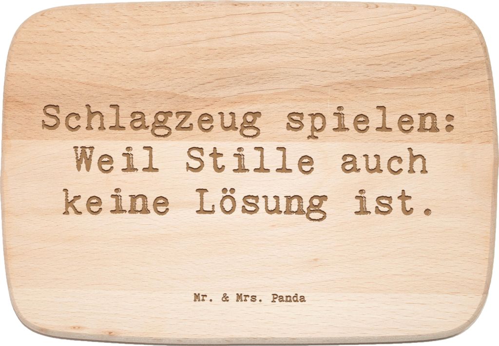 Mr. & Mrs. Panda Frühstücksbrettchen Spruch Schlagzeug Magie - Transparent - Geschenk, massivholzbrett, Musiker, Küchenbrett, Präsenz, Musik, H...