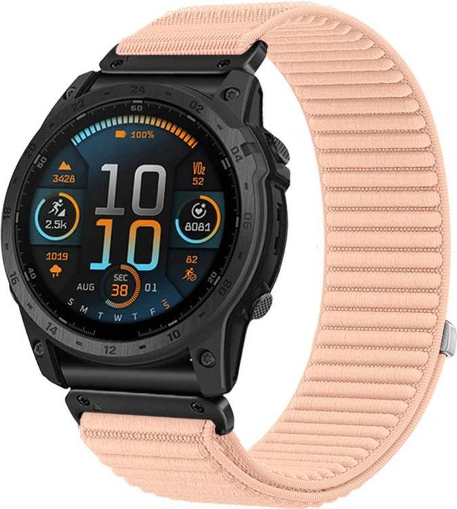 Strap-it Nylon 'Wave' Armband Geeignet für Fenix 8 -43mm / Fenix 7s (Pro - Solar - Sapphire Solar) / Fenix 6s (Pro - Sapphire) / Fenix 5s (Plus - ...