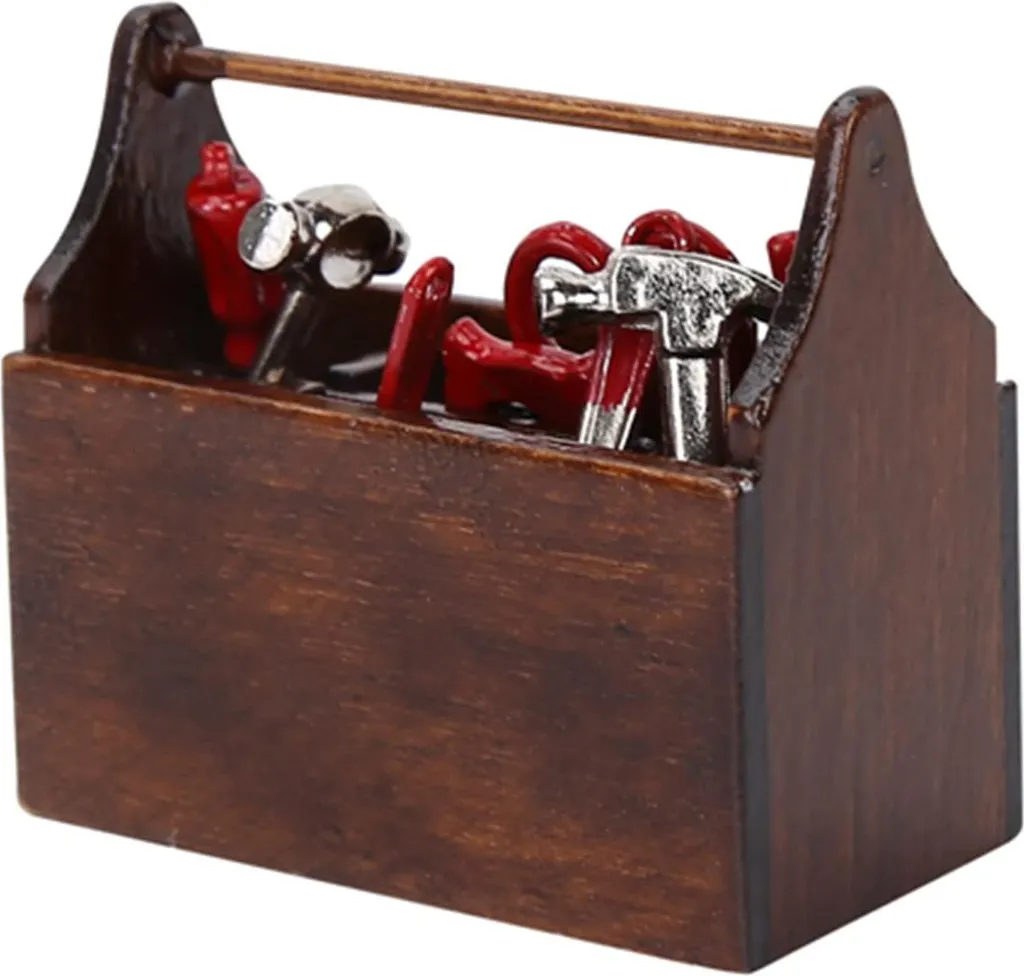 Accessoire maison de poupée : Boîte à outils miniature modèle simulation
