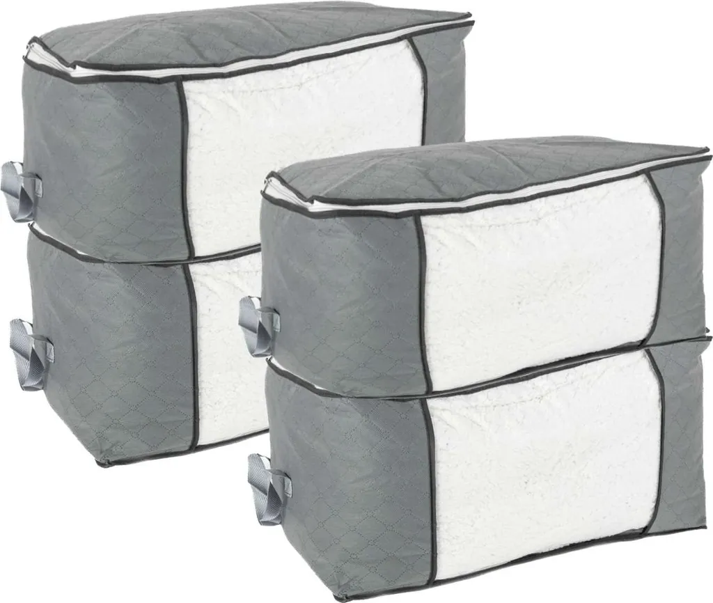 Set 4 Borse XXL Intirilife 90L Grigio: Trasloco e Storage Intelligente
