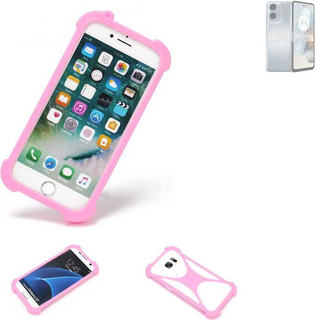 K-S-Trade Handy Hülle kompatibel mit Motorola Moto G24 Power Schutz Hülle Bumper Silikon Schutz Hülle Cover Case Silikoncase Silikonbumper TPU